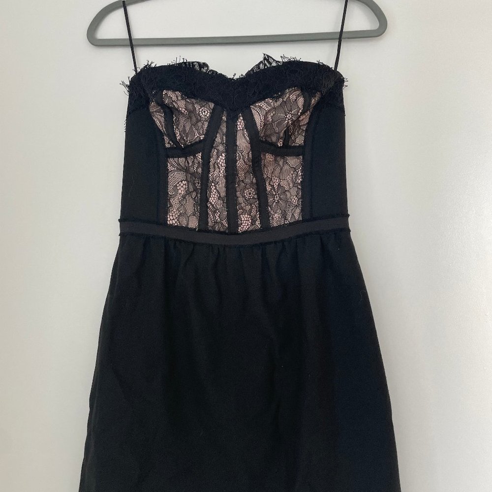 Rebecca Taylor Black and Baby Pink Corset Dress